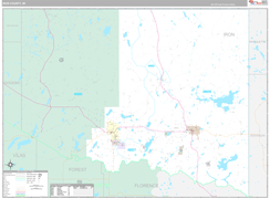 Iron County, MI Digital Map Premium Style