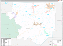 Izard County, AR Digital Map Premium Style