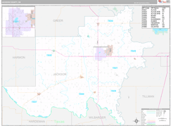 Jackson County, OK Digital Map Premium Style