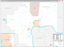 Jefferson County, IN Digital Map Premium Style