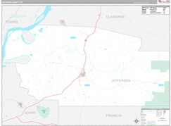 Jefferson County, MS Digital Map Premium Style