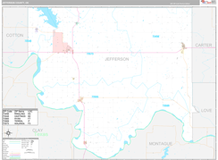 Jefferson County, OK Digital Map Premium Style
