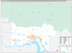 Johnson County, AR Digital Map Premium Style