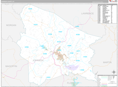 Johnson County, KY Digital Map Premium Style