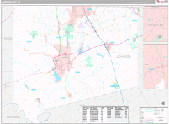 Johnson County, TX Digital Map Premium Style