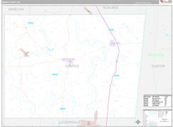 Kemper County, MS Digital Map Premium Style