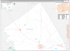 Lampasas County, TX Digital Map Premium Style