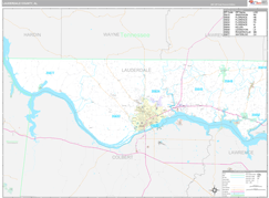 Lauderdale County, AL Digital Map Premium Style