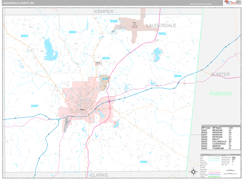 Lauderdale County, MS Digital Map Premium Style
