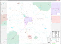 Lawrence County, IN Digital Map Premium Style