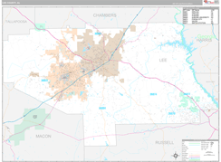 Lee County, AL Digital Map Premium Style