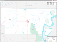Lee County, AR Digital Map Premium Style