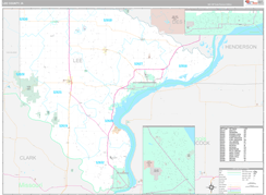 Lee County, IA Digital Map Premium Style