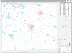 Lenawee County, MI Digital Map Premium Style