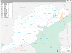 Letcher County, KY Digital Map Premium Style