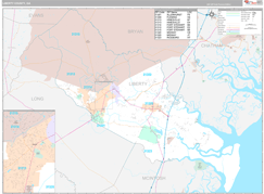 Liberty County, GA Digital Map Premium Style