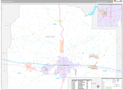 Lincoln Parish (County), LA Digital Map Premium Style