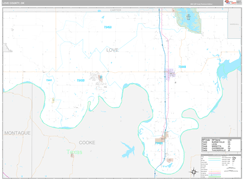 Love County, OK Digital Map Premium Style