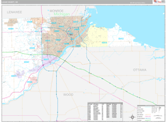 Lucas County, OH Digital Map Premium Style