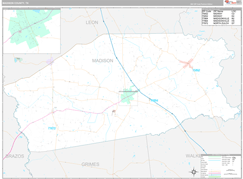 Madison County, TX Digital Map Premium Style
