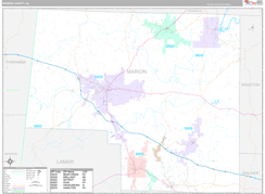 Marion County, AL Digital Map Premium Style