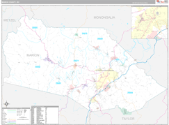 Marion County, WV Digital Map Premium Style