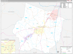 Maury County, TN Digital Map Premium Style
