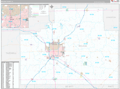 McLean County, IL Digital Map Premium Style