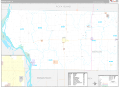 Mercer County, IL Digital Map Premium Style