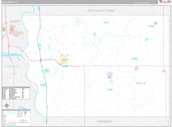 Mills County, IA Digital Map Premium Style
