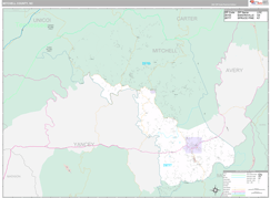 Mitchell County, NC Digital Map Premium Style