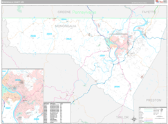 Monongalia County, WV Digital Map Premium Style