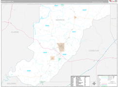 Monroe County, AL Digital Map Premium Style