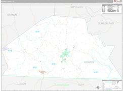 Monroe County, KY Digital Map Premium Style