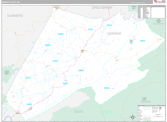 Monroe County, WV Digital Map Premium Style
