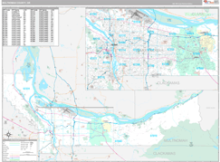 Multnomah County, OR Digital Map Premium Style