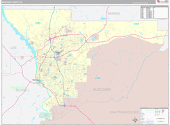Muscogee County, GA Digital Map Premium Style