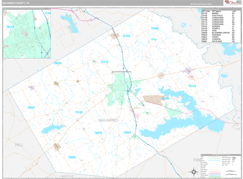 Navarro County, TX Digital Map Premium Style