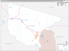 Nottoway County, VA Digital Map Premium Style