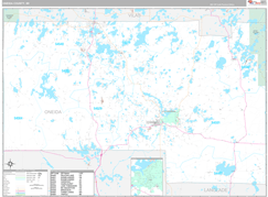 Oneida County, WI Digital Map Premium Style