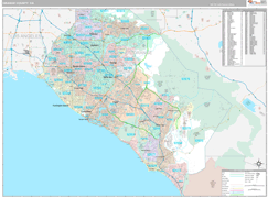 Orange County, CA Digital Map Premium Style