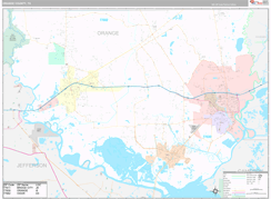 Orange County, TX Digital Map Premium Style