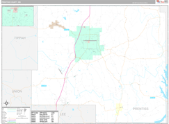 Prentiss County, MS Digital Map Premium Style