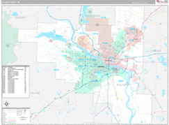 Pulaski County, AR Digital Map Premium Style