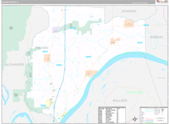 Pulaski County, IL Digital Map Premium Style