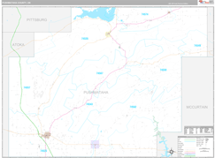 Pushmataha County, OK Digital Map Premium Style