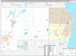 Racine County, WI Digital Map Premium Style