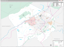 Roanoke County, VA Digital Map Premium Style
