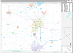 Rock County, WI Digital Map Premium Style