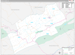 Russell County, VA Digital Map Premium Style